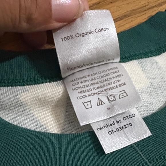 *NWT* organic* Hanna Andersson Green and White Tree Print Kids Pajamas - Picture 3 of 6